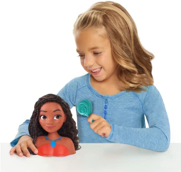 Just Play Disney Princess Moana Frisierkopf Mini 14cm mit Haarbürste für Styling-Spass, ab 3 Jahren