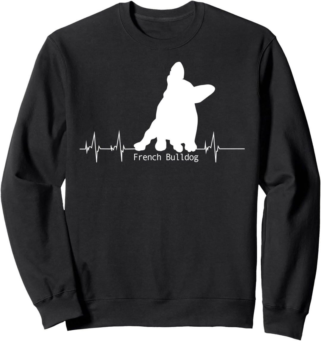 Herzschlag Pulslinie Design - French Bulldog Sweatshirt