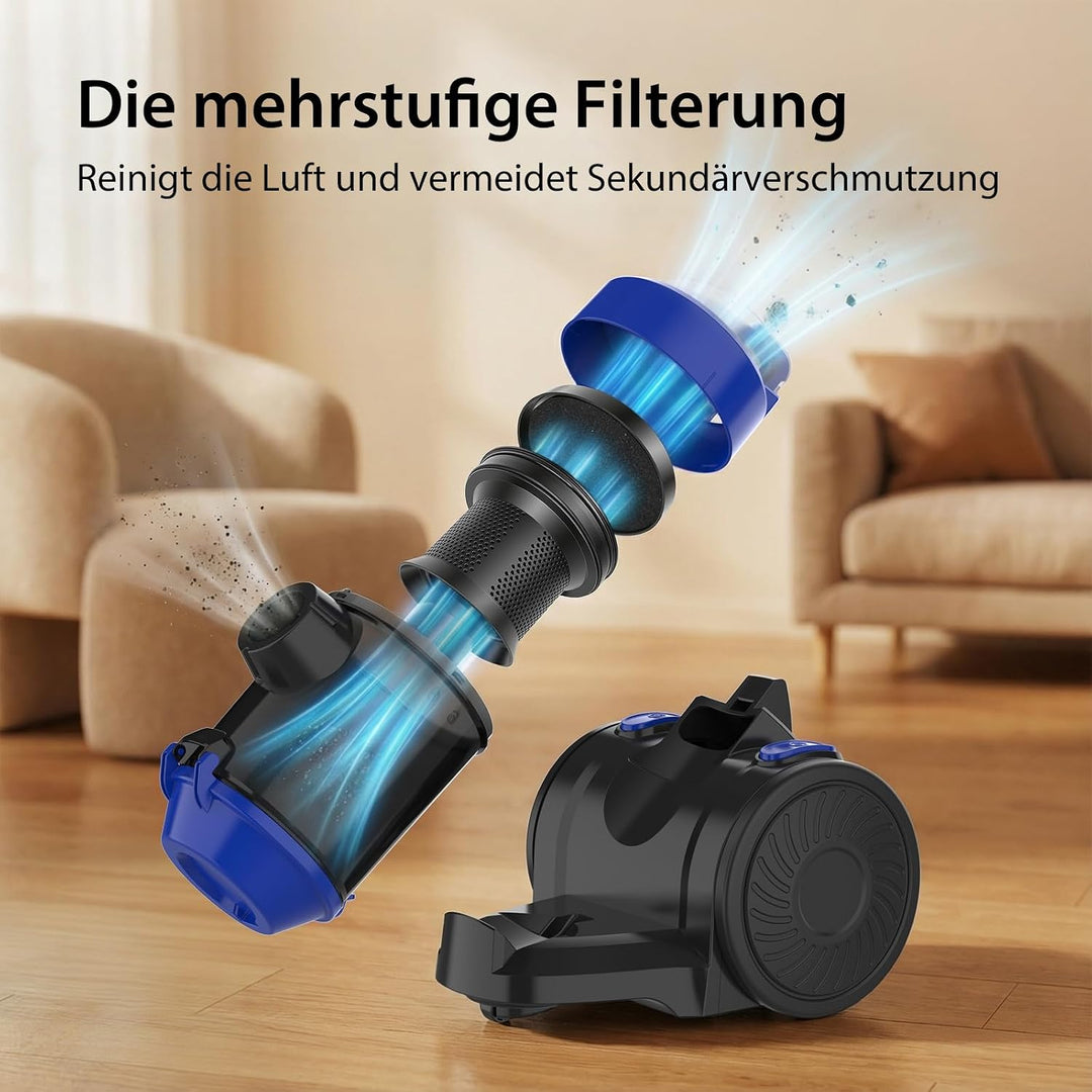Zyklon Staubsauger Beutellos 1200W Staubsaugerzylinder, 1,5L Staubbehälterkapazität, Leistungsstarke