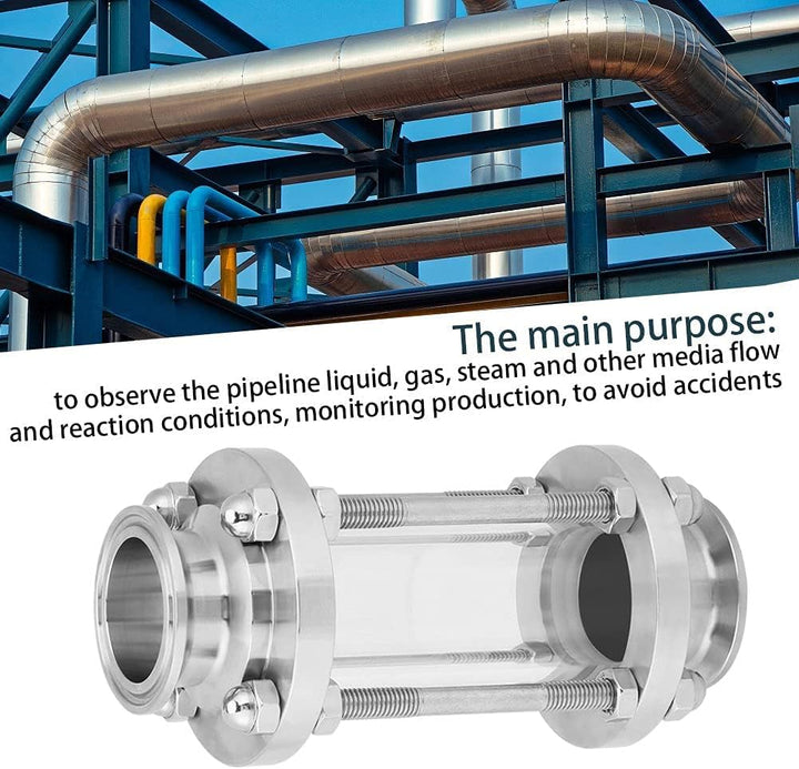 Sanitary In-Line Schauglas Tri Clamp 38Φ Sanitärglas Edelstahl