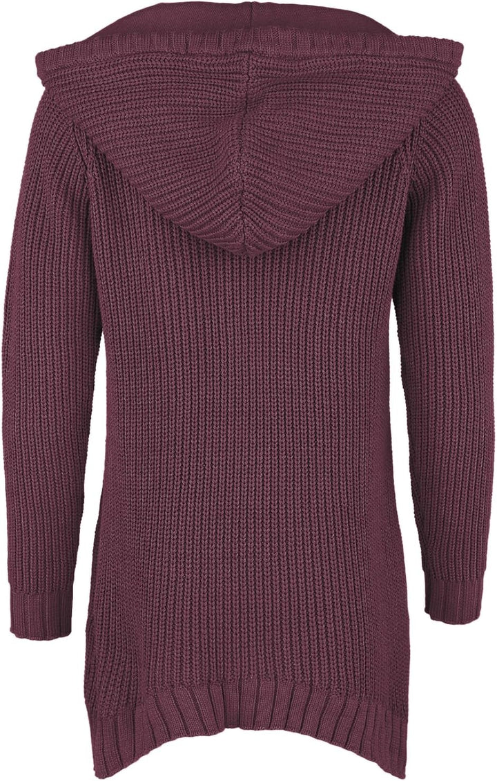 Black Premium by EMP Damen dunkelroter Strickpullover mit Kapuze und Schnürung M Bordeaux, M Bordeau