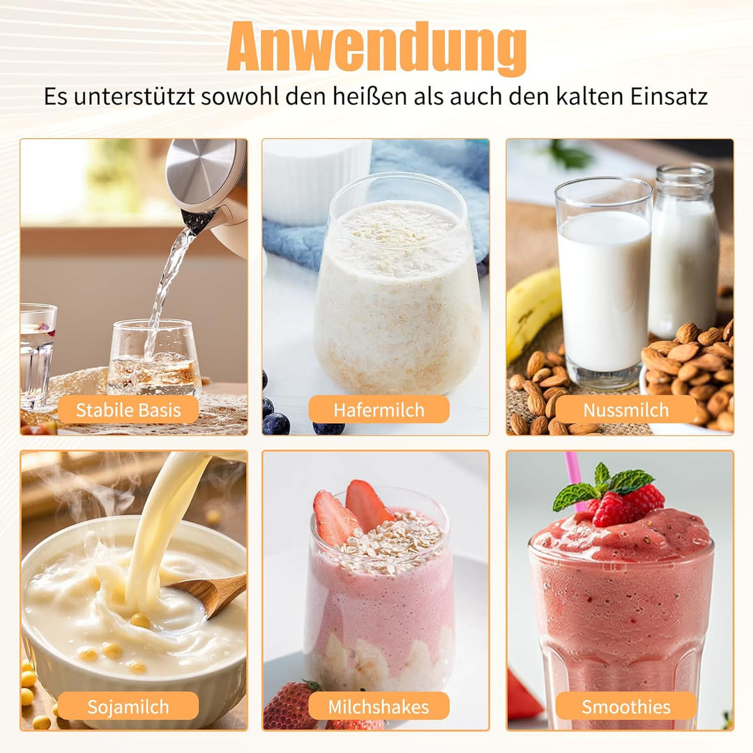 1400ml Pflanzenmilchbereiter Entsafter Nussmilchbereiter Nussmilch Maschine mit Touch-LED-Display, H