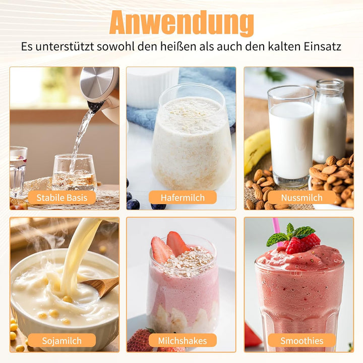 1400ml Pflanzenmilchbereiter Entsafter Nussmilchbereiter Nussmilch Maschine mit Touch-LED-Display, H