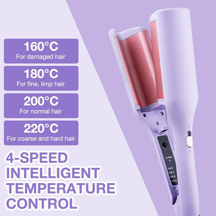 Welleneisen für Haare, 32mm Lockenstab Grosse Locken mit 4 Einstellbarer Temperatur Reisegrösse Beac