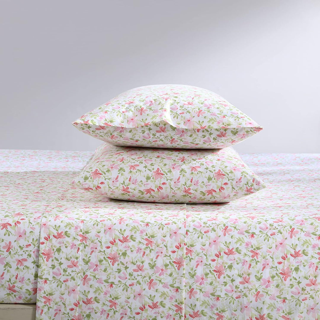 Laura Ashley - Doppelbettlaken, Baumwoll-Perkal-Bettwäsche-Set, knackige und Coole Heimdekoration (N