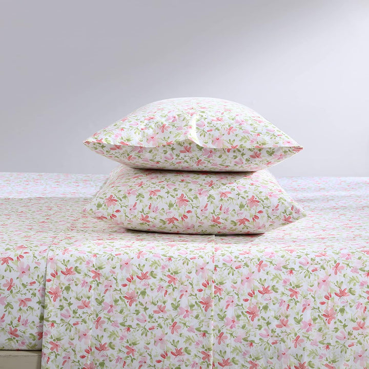 Laura Ashley - Doppelbettlaken, Baumwoll-Perkal-Bettwäsche-Set, knackige und Coole Heimdekoration (N