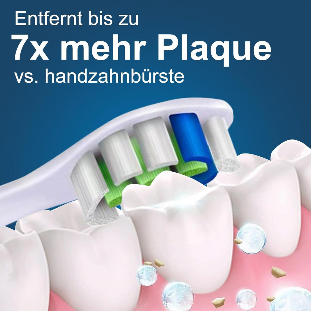 16er Precision Clean Ersatzbürsten Kompatibel mit Philips Sonicare Schallzahnbürste, 8er Schwarz und