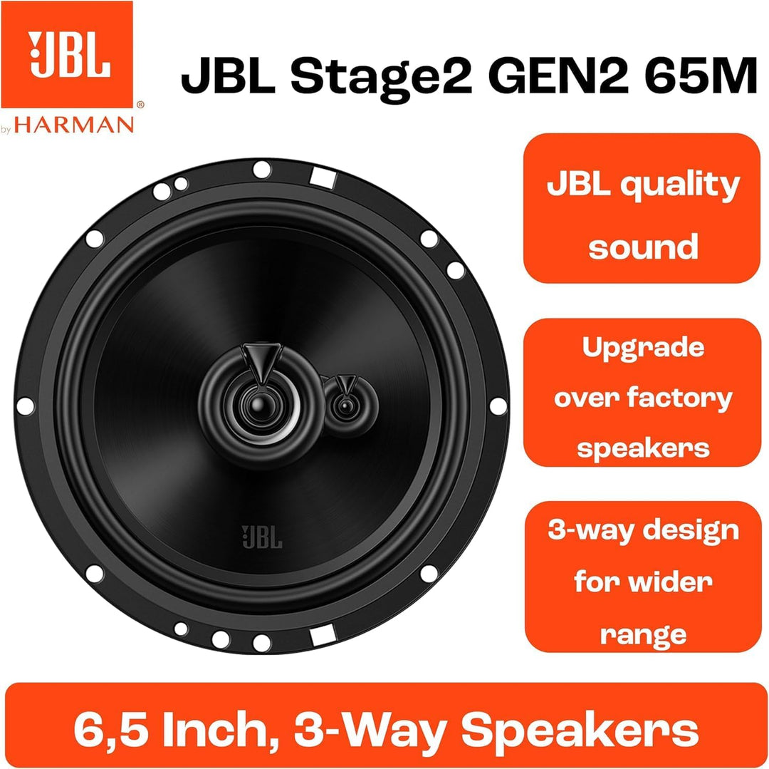 JBL Stage2 GEN2 65M 3-Wege Lautsprecher Auto 165mm (6,5 Zoll): von Harman Kardon Car HiFi mit 60W RM