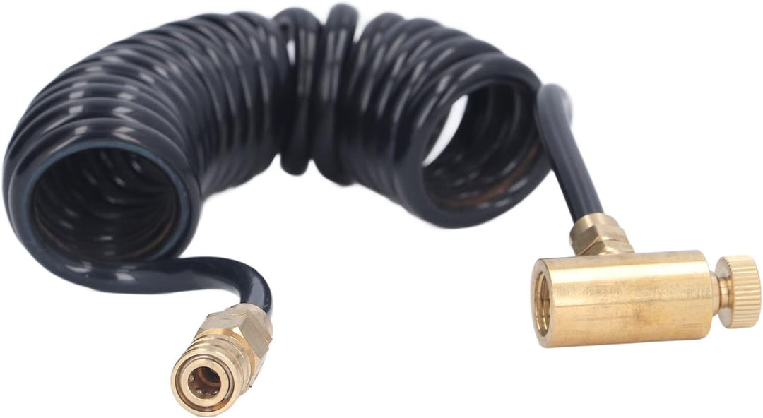 Airsoft Schlauch Set, 1,5M Flexibler Airsoft Schlauch + 5Stück Messing Adapter Set Air Gun Zubehör,