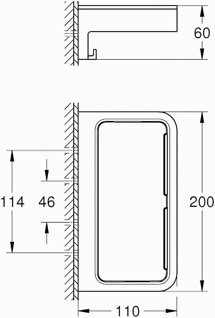 GROHE Start Cube, Seifenschale für die Dusche oder Badewanne, ohne Bohren (zum Kleben oder Bohren, i