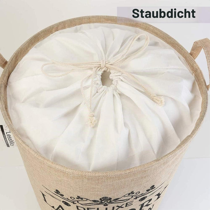 LessMo Wäschekorb, 2er 17.7" Pack Verdickte Faltbarer Runder Wäschesammler mit 2 Wäschesäcke, zusamm