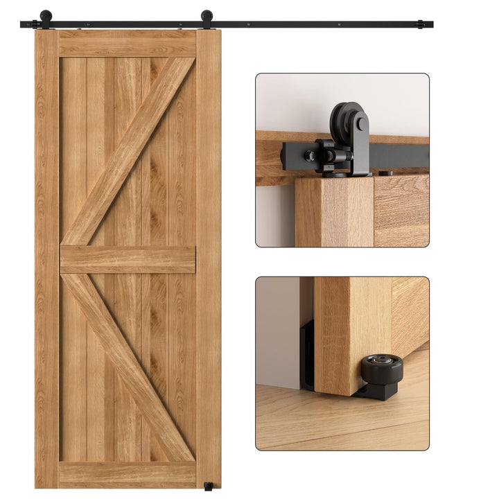 ETIASQSA 182CM/6FT Schiebetürbeschlag Schiebetürsystem Gleitschiene Holzschiebetür Schwarz Beinhalte