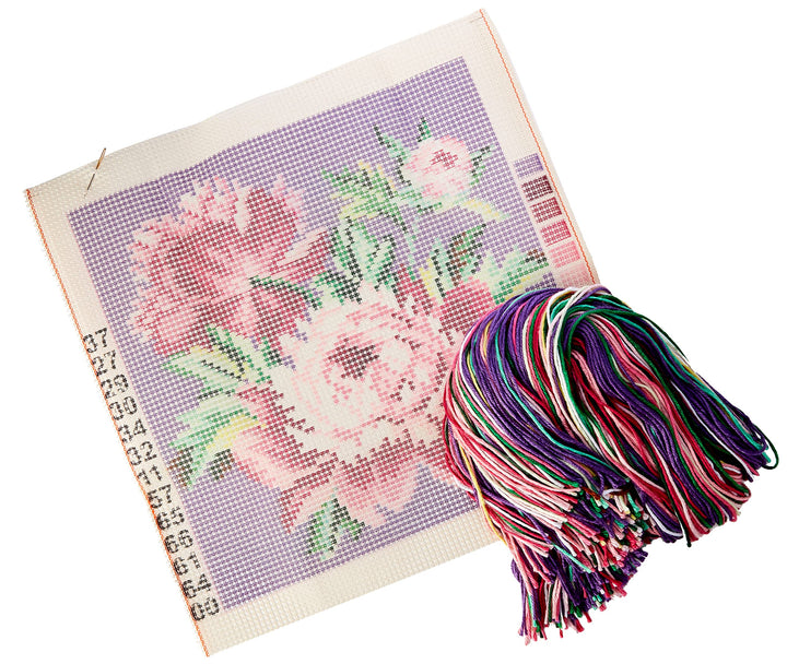 Collection d'Art CdA Kreuzstichkissen Rosakohl 5042, 40x40cm, Stickbild vorgezeichnet Kohl Rose, Koh