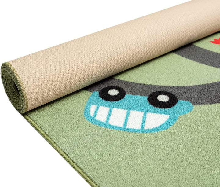 the carpet Happy Life – Kinderteppich Spielteppich mit Strassen‑Motiv, Dschungel, Tiere & Autos, rut