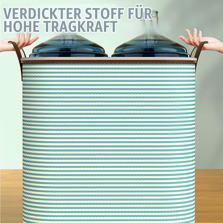 2 Stücke180L Aufbewahrungstasche Gross, Aufbewahrungsbox mit Deckel für Kleidung und Steppdecken, Au