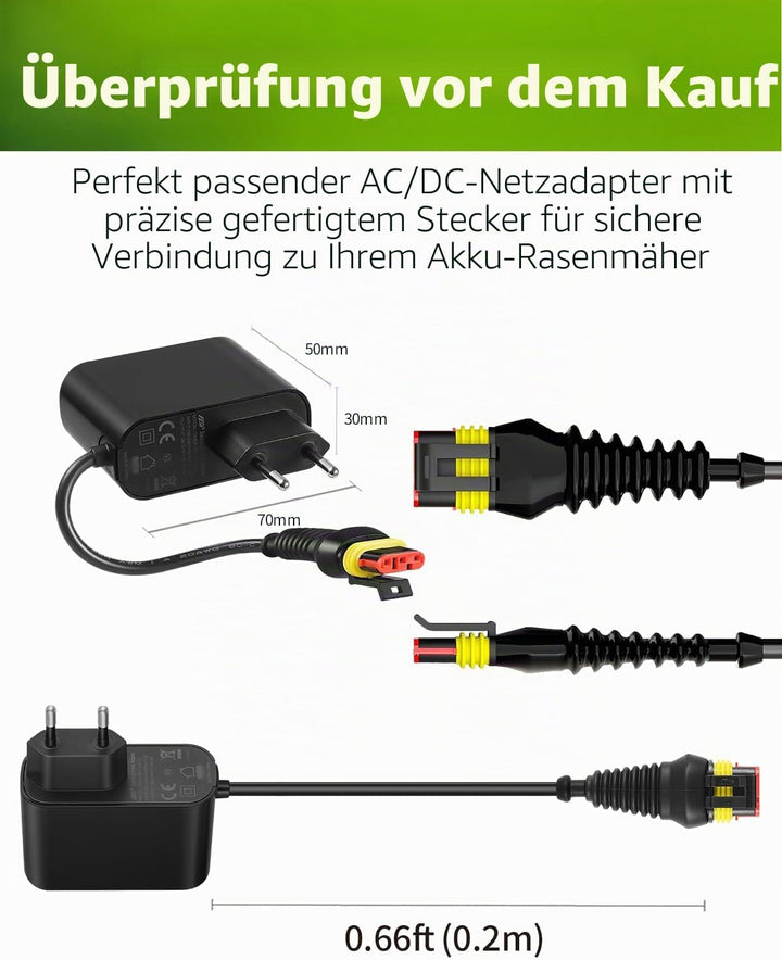 Lonnky 28V 1,3A Netzadapter für Husqvarna Automower 105, 115H,305， 310, 315, 315X, 320, 330X, 405X,