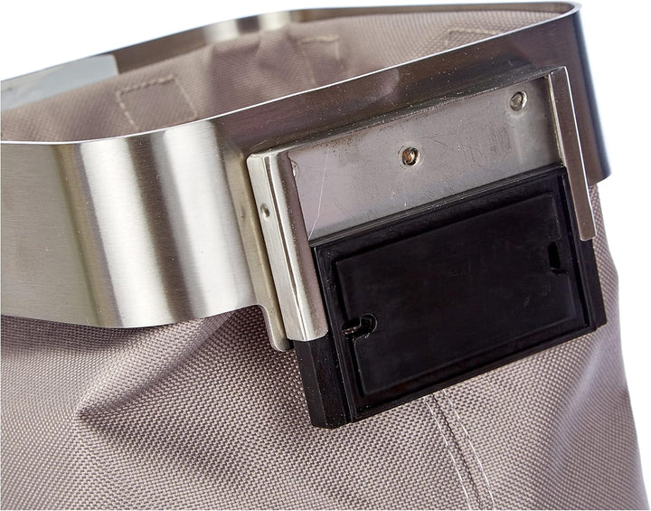 blomus -NEXIO- Gästehandtuchkorb aus mattiertem Edelstahl und Baumwoll-Stofftasche, stilvolles Taupe