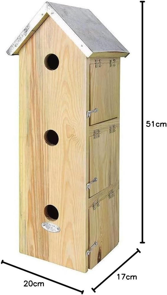 Esschert Design NKM Holzsperling, flach, 51 x 20 x 17 cm, Natur