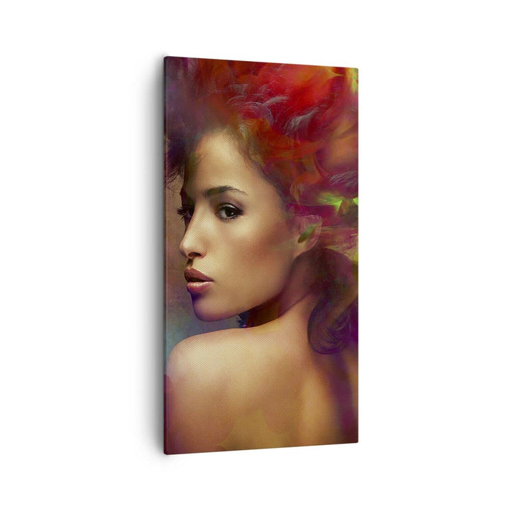 Bilder auf Leinwand 55x100cm Leinwandbild mit Rahmen frau gesicht Gross Wanddeko Bild Schlafzimmer K