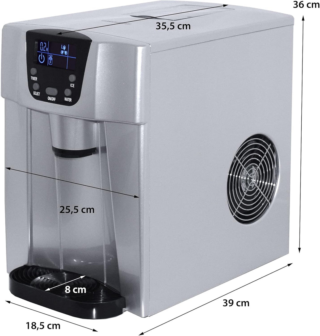 Gino Gelati GG-500 Water Digitaler Eiswürfelbereiter mit Eiswasserfunktion Eiswürfelmaschine
