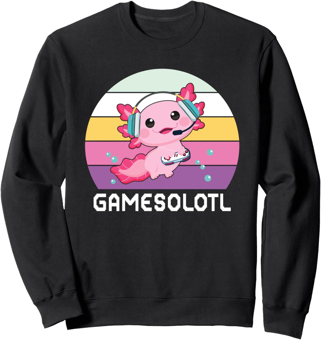 Axolotl Gamesolotl Axolotl Netter Kawaii Axolotl Anime-Spieler Sweatshirt