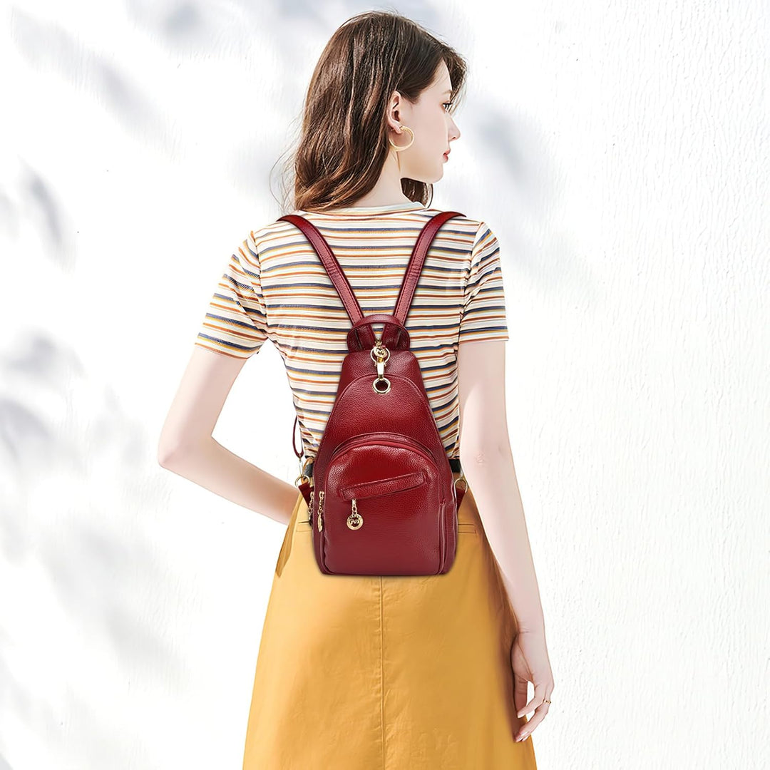 DIRRONA Damen Rucksack Beiläufig Kleine Brusttasche für Damen Multifunktionale Reise Wasserdicht Sch