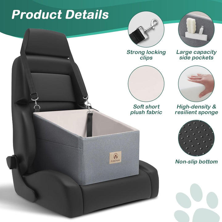 PAWBOSE Car Dog Seat, Auto-Hundesitz für kleine Hunde, Booster Hundesitz mit waschbarem, abnehmbarem