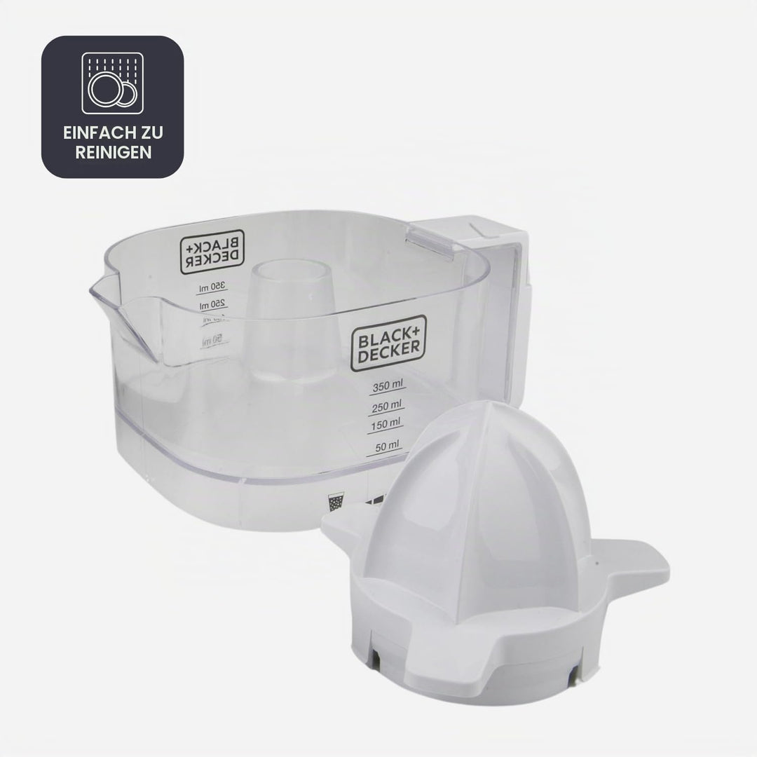 Black+Decker - BXCJ25E Zitruspresse, 25, Kunststoff, 350 milliliters, Weiss 350ml weiss, 350ml weiss