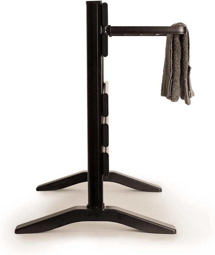 CREATE / WARM Towel Mini 150W / Elektrischer Badheizkörper Schwarz mit Standfüssen und Regal / 52,3x