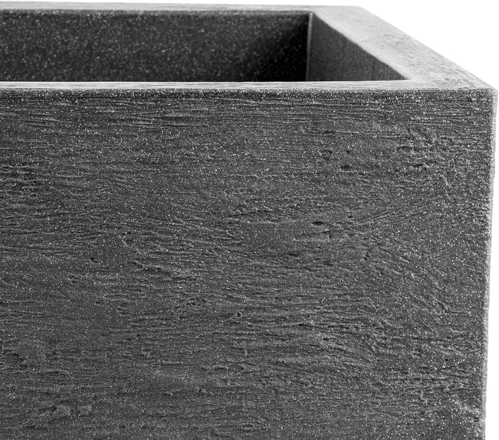 BigDean Pflanzkübel 39x39 cm gross - Granitstein-Optik in Anthrazit - Für Aussen, frostsicher & wass