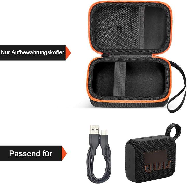 Tragetasche Kompatibel mit JBL Go 4 - tragbarer Bluetooth-Lautsprecher Box Pro Sound, Auch für Go 3/
