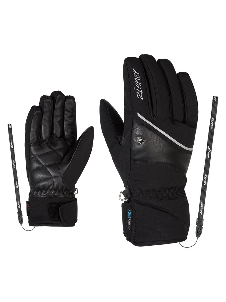 Ziener Damen Kaika As Ski-Handschuhe/Wintersport | Wasserdicht, Atmungsaktiv 6 Schwarz, 6 Schwarz