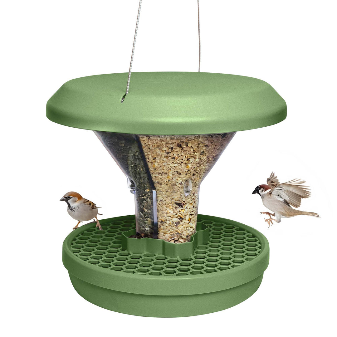 SWISSINNO Vogelfutterhaus zum Aufhängen – Davos SMART Birds - Vogelfutterspender mit Auffangschale -