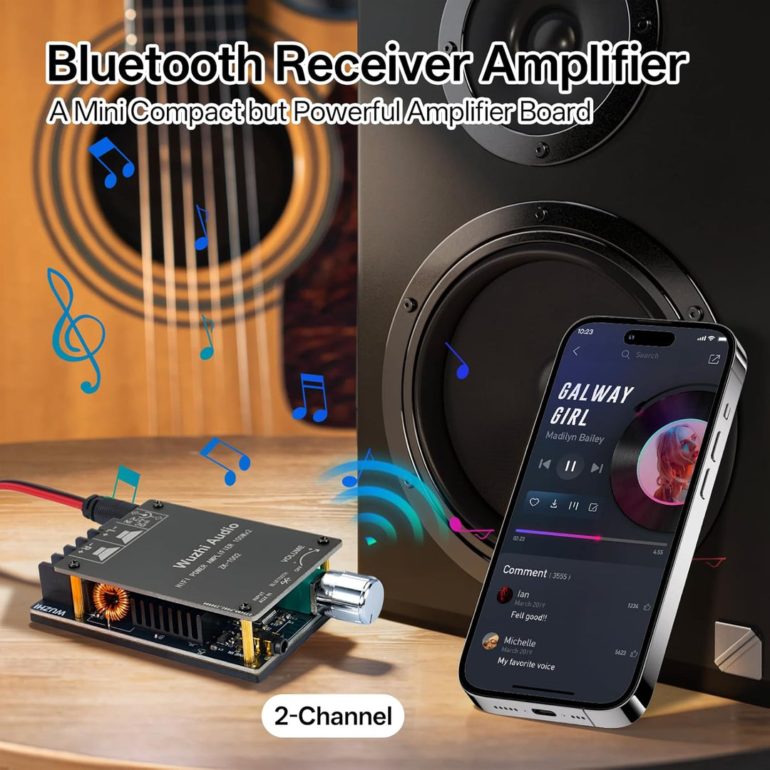 TPA3116 Bluetooth-Verstärkerplatine, 100W + 100W Audioverstärkerplatine | mit LC-Filtertechnik, Zwei