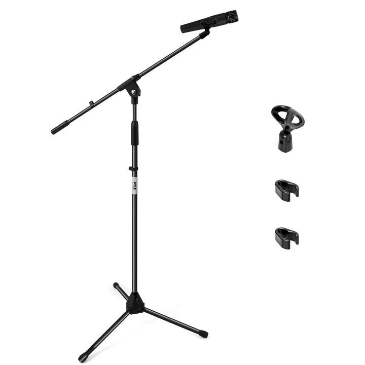 Pyle Mikrofonständer mit Galgenarm – Mikrofonstativ höhenverstellbar 95–165cm, faltbar, 5/8" Gewinde