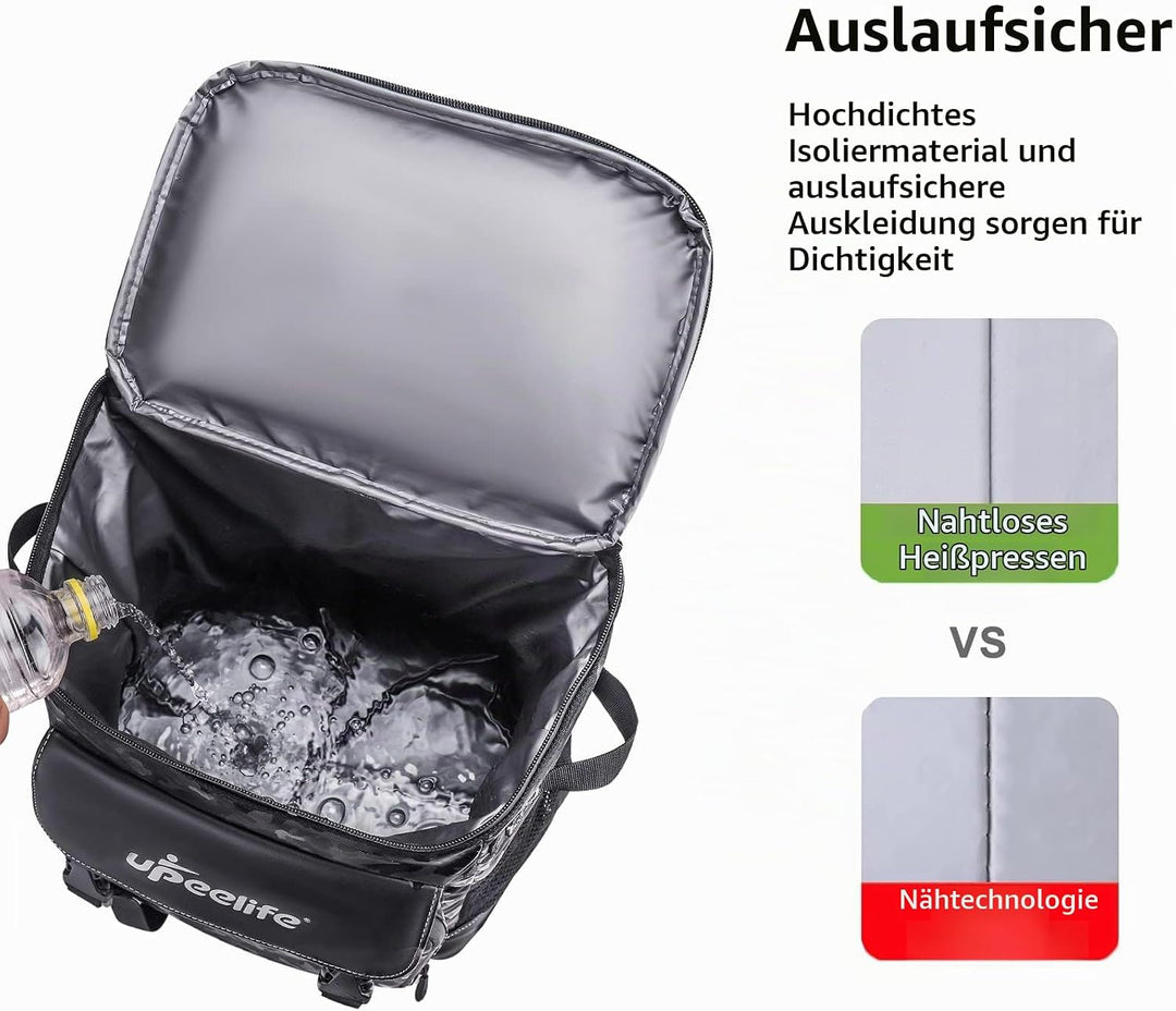 Upeelife Kühlrucksack 30L mit Picknickdeck Befestigungsband, Wasserdichter Picknickrucksack Kühltasc