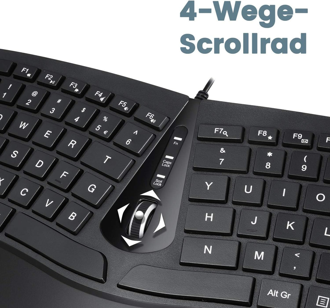 Perixx,11647,Periduo-406, AA8Ergonomische kompakteTastatur und VertikaleMaus Set, Geteiltes Tastenfe