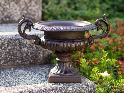 aubaho Nostalgie Amphore Pflanzkübel Blumentopf Blumenkübel Gusseisen antik Stil braun