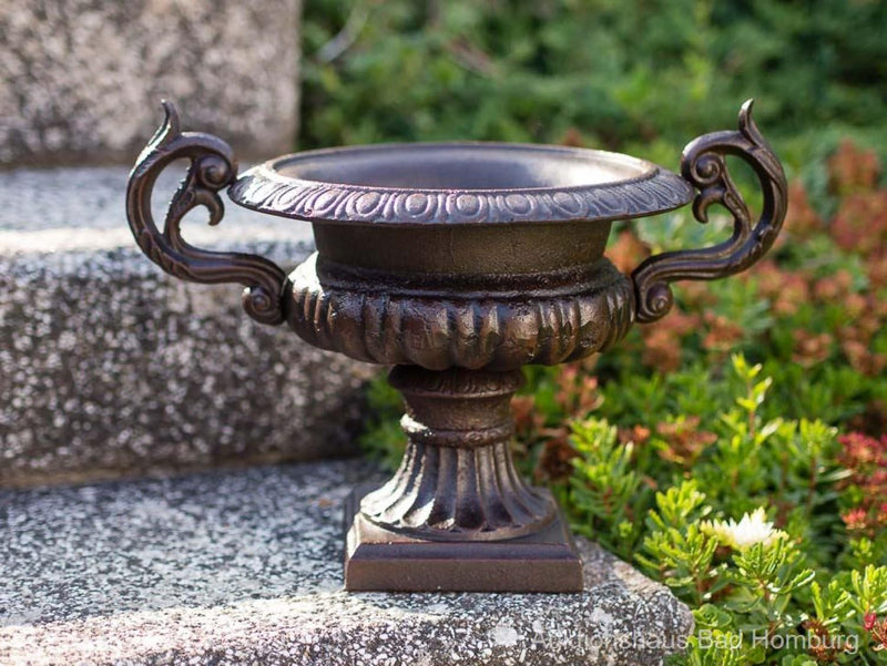 aubaho Nostalgie Amphore Pflanzkübel Blumentopf Blumenkübel Gusseisen antik Stil braun