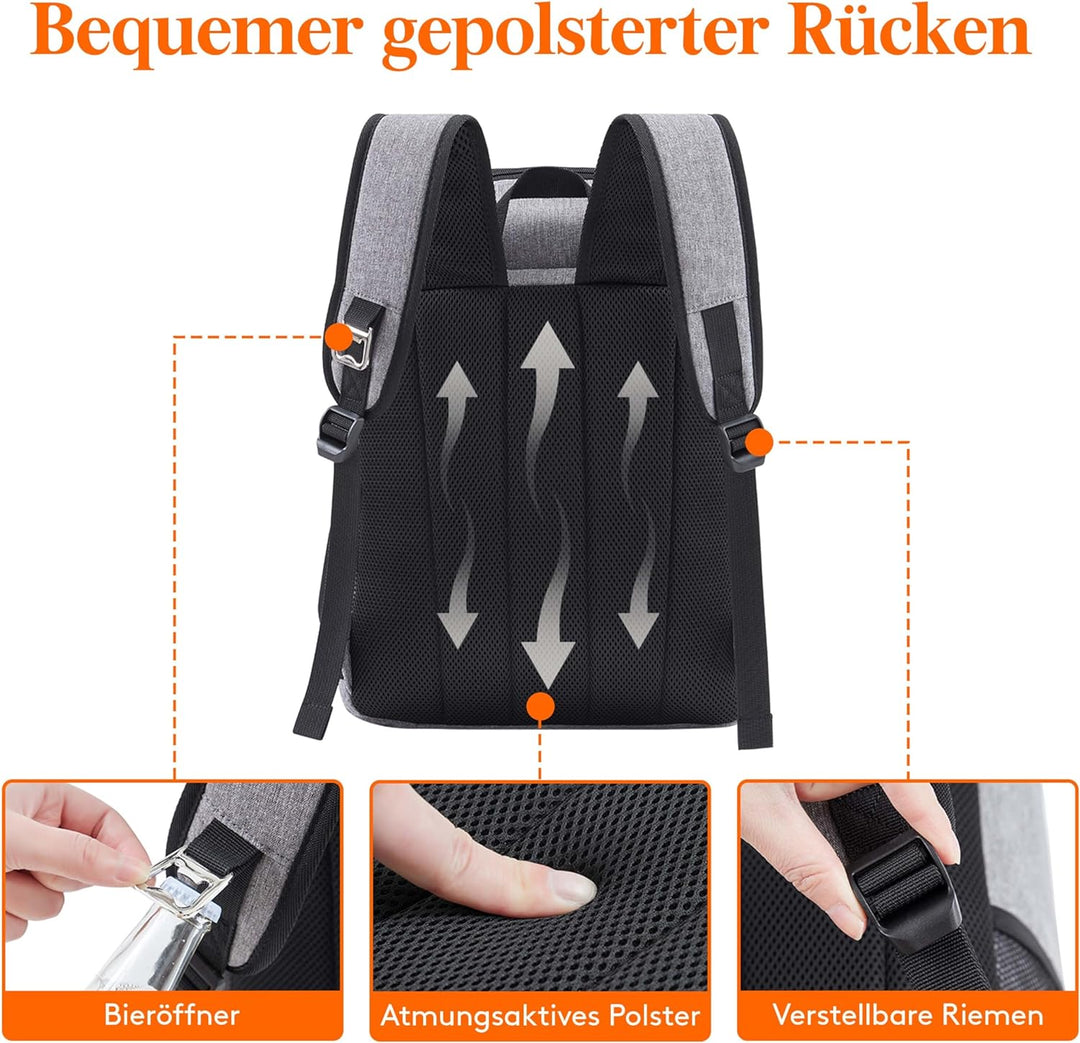 Lifewit 26L Kühlrucksack Thermo Rucksack Kühltasche Isolierte Cooler Bag Weich Doppeldecker für Pick
