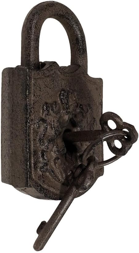 Deko Vorhängeschloss Nostalgie Schloss mit 2 Schlüssel Gusseisen Antik-Stil
