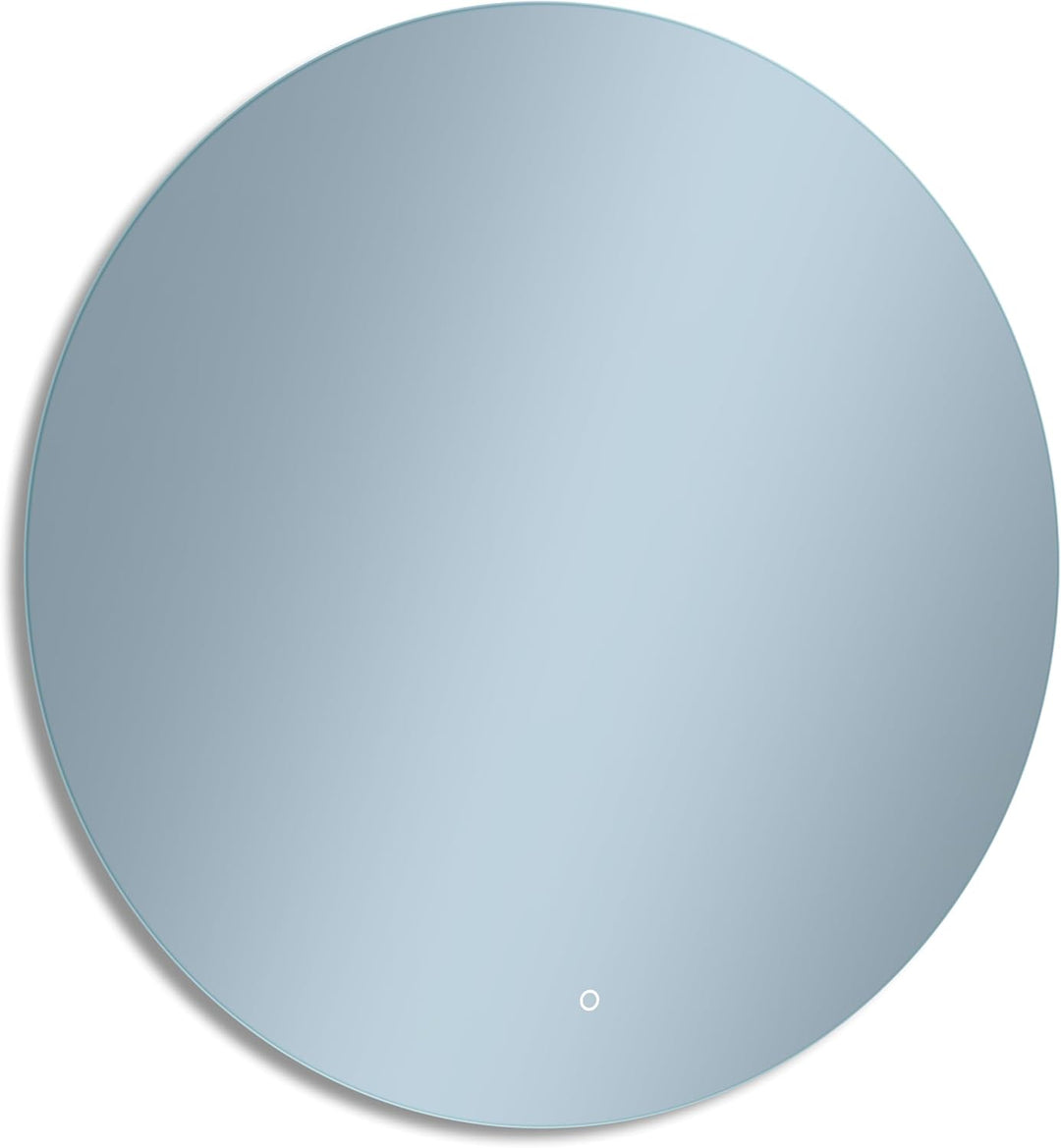 Home Glow Venti 50cm Runder Badezimmerspiegel mit LED Beleuchtung, Runder LED Badspiegel mit Touch S