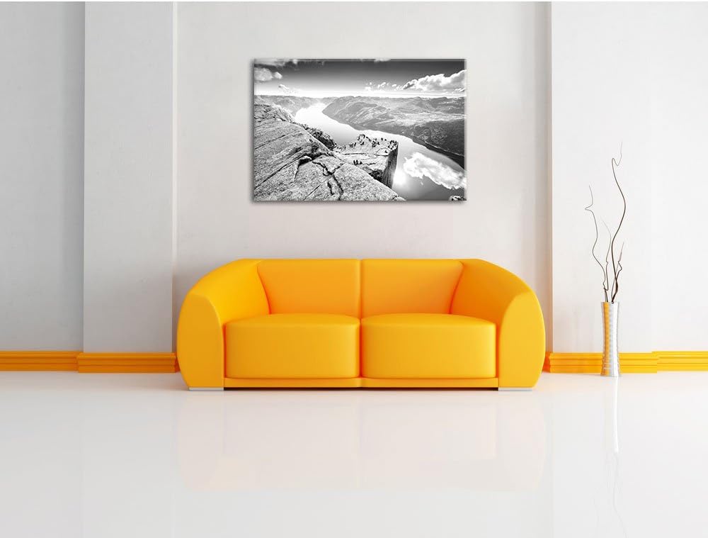 Pixxprint Küste in Norwegen als Leinwandbild/Grösse: 100x70 / Wandbild/Kunstdruck/fertig bespannt, 1