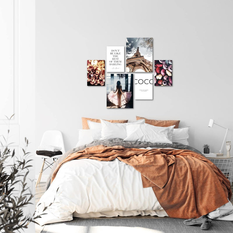 Novart Bilder Set - AUFHÄNGFERTIG - KEIN EXTRA RAHMEN BENÖTIGT - Fashion Paris Modern Coco - Wohnzim