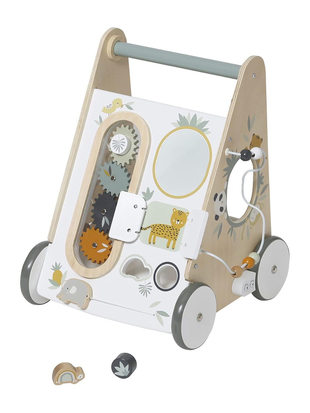 Vertbaudet VERTBAUDETBaby Lauflernwagen,Pandafreunde mit Bremse, Holz FSC®mehrfarbigONE Size Einheit