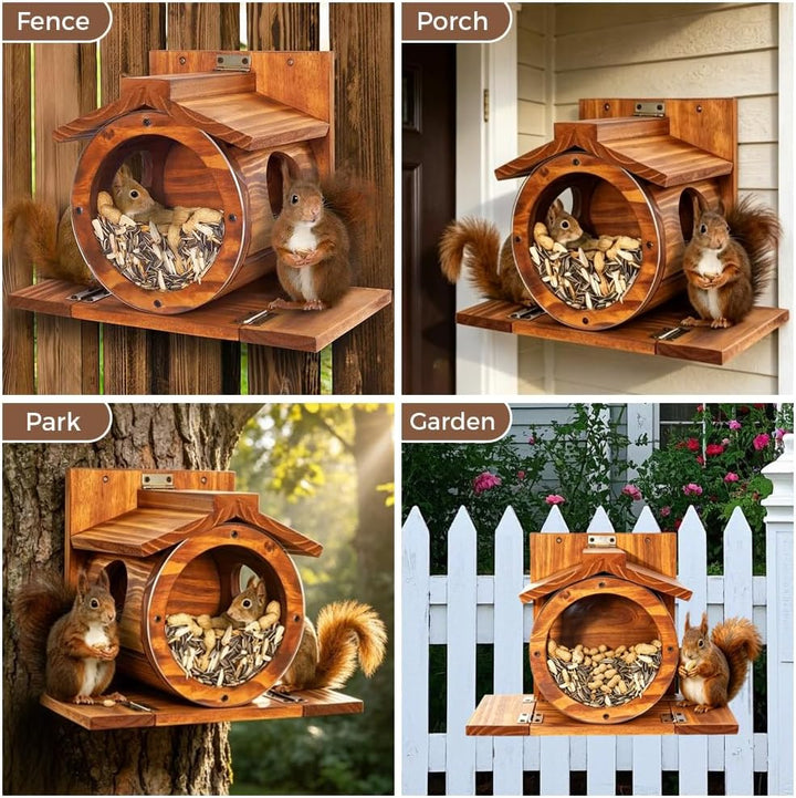 Eichhörnchen Futterhaus,33X17X24 cm Aufhängen Eichhörnchen Haus,Eichhörnchen Futterstationaus Holz m
