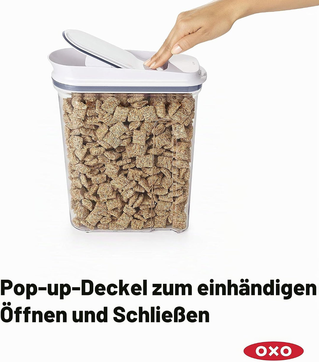 OXO Good Grips POP Müslispender klein (2,3 l) – Vorratsdose mit Deckel für eine luftdichte Aufbewahr