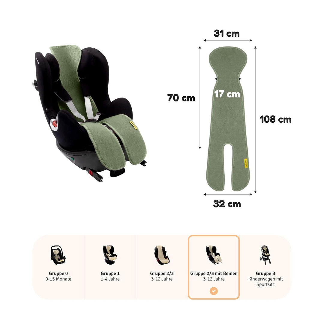 Aeromoov - Baby Sitzauflage Air Layer - Einlage Für Autositz oder Kinderwagen - Gruppe 2/3 mit Beine