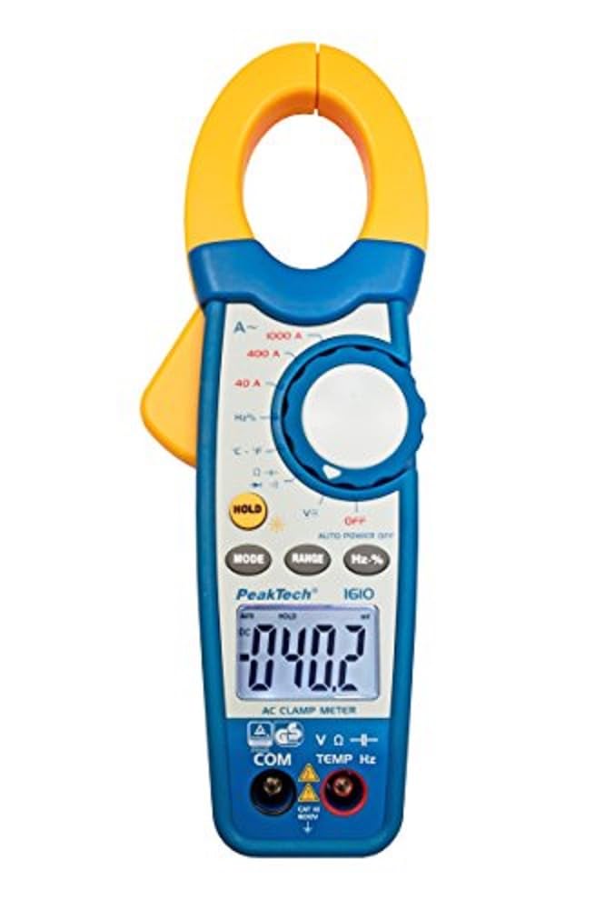 PeakTech Stromzange 1000A AC und Digital Multimeter 4000 Counts mit Durchgangsprüfer - CAT III 600V,