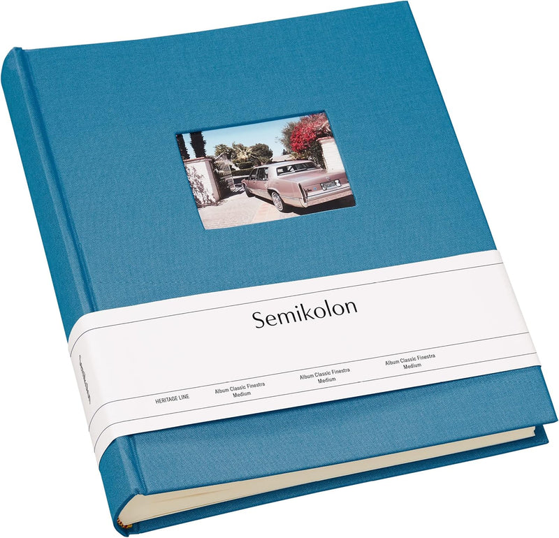 Semikolon 364005 Foto-Album Medium Finestra – 21,6x25,5 cm – 80 Seiten cremefarben, für 160 Fotos –